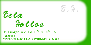 bela hollos business card